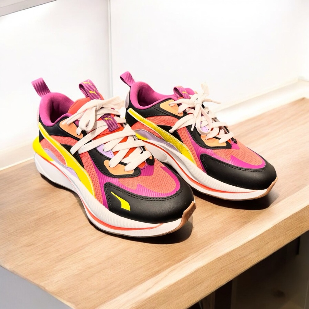 Pink and Yellow Chunky Sneakers